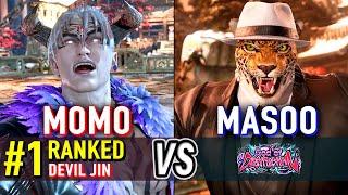 T8  MOMO (#1 Ranked Devil Jin) vs MASOO (King)  Tekken 8 High Level Gameplay