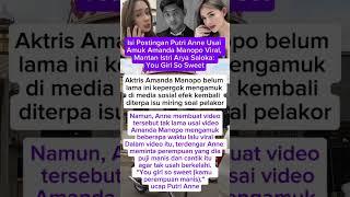 Isi Postingan Putri Anne Usai Amuk Amanda Manopo Viral, Mantan Istri Arya Saloka: You Girl So Sweet