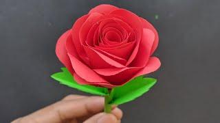 Membuat Bunga Mawar Dari Kertas Origami | Paper Rose Flower | Bunga Mawar Kertas