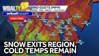 Maryland weather: Snow exits region, cold temperatures to stay