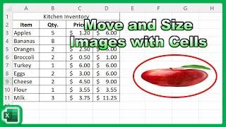 How to Move and Size Images with Cells in Excel