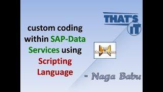 Scripting in SAP-Data Services