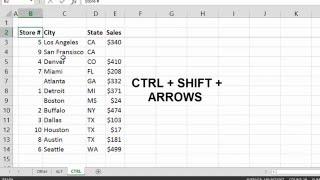 Microsoft Excel Shortcuts pt 1 - CTRL key