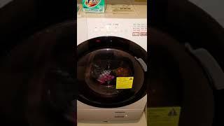 Washing clothes in Japan. Sharp size drum ES-S60 washer