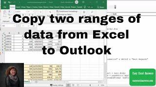 Copy two ranges of data from Excel to Outlook