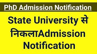 State University PhD Admission Notification ||