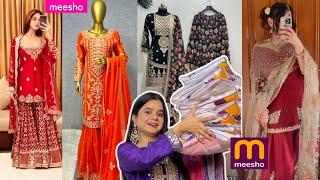 *HUGE* Designer Pakistani Sharara Set Haul For Karwa Chauth Under ₹1600/- #meesho | SSaba Mushtaque