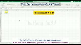 Đánh số thứ tự trong Excel - Hàm Sequence #learning #tinhocvanphong #excel