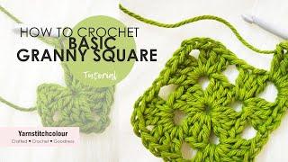 How to crochet GRANNY SQUARE for absolute beginners I BASIC Granny Square