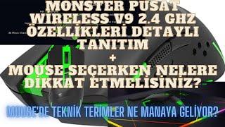 Mouse - Fare Seçerken Dikkat Edilmesi Gerekenler | Monster Pusat Wireless V9 Mouse Detaylı Tanıtım