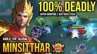 MINSITTHAR BEST BUILD 2024 | BUILD TOP GLOBAL MINSITTHAR GAMEPLAY | MOBILE LEGENDS