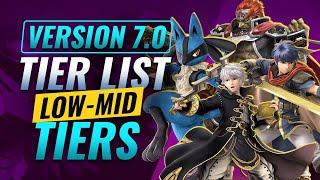 Smash Ultimate Version 7.0 TIER LIST - Low Mid Tier Characters
