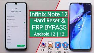 Infinix Note 12 Hard Reset & Frp Bypass Android 12 | 13 Without PC/Without Pin Lock Sim Card 2023