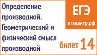 Определение производной. Геометрический и физический смысл производной.