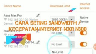 Set bandwidth Tenda N301 melalui smartphone