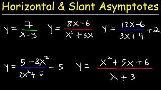 Horizontal Asymptotes and Slant Asymptotes of Rational Functions