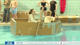 Montana Tech students put cardboard boats to the test