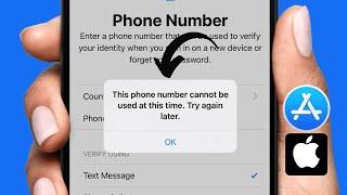 fixed: this phone number cannot be used at this time try again later | iphone or ipad