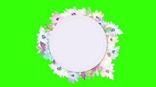 Free Flower water colored animated light purple circle | Green Screen Frame Effects