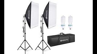 Best Affordable Studio lighting kit for $60 - Geekoto 2 light, 2 Softboxs, 2 stands