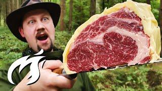 How To grill an epic men's breakfast in the woods ASMR 