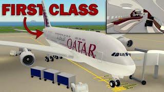 TRIPREPORT | Doha - Sydney A380 | Qatar Airways FIRST CLASS, Real Sounds (Roblox PTFS)