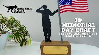 Cricut Paper Craft Project: 3D Memorial Day Craft with FREE SVG File |  DIY Memorial Day Project