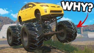 We Jumped a Plane with a PRIUS MONSTER TRUCK in Snowrunner Mods?!