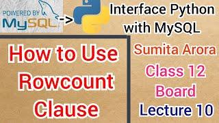 How to use rowcount() Function in Python || Lecture 10  || Interface Python with MySQL || Class 12