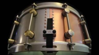 VK Drums "7 snare" made from 7 metals titanium, magnesium, copper, brass, aluminium