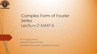 Complex form of fourier series in urdu | Hindi