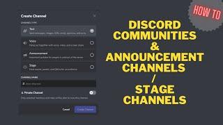 How to create announcement channels and stage channels | Enabling discord community | EASY TUTORIAL!