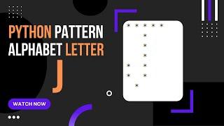 Python Tutorial: How to Create Alphabet Pattern J