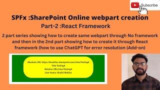 SPFx : How to create webpart in sharepoint online using SPFX React Framework