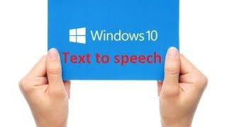 how the text to speech works in Windows 10 - Howtosolveit