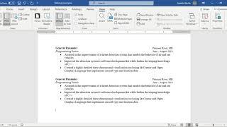 Aligning Dates and Locations on Your Resume in MS Word (PC)