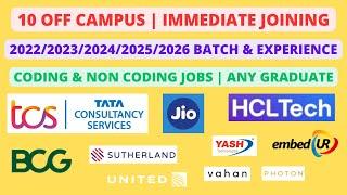 TCS | HCL 10 Off Campus | 2023/2024/2025 batch & Experience | Any Degree