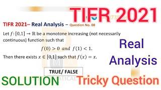 TIFR 2021 Mathematics Solution | TIFR 2021 Maths Real Analysis Solution | TIFR 2021 True False Q. 08