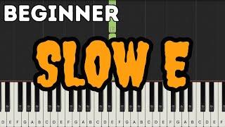 Rush E (slow) - SMB | Easy Beginner Piano Tutorial