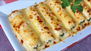 Canelones de pollo y espinacas rápidos con muchos TRUCOS