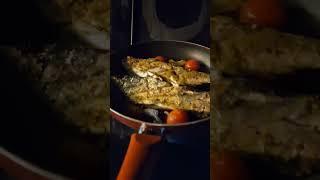 grilling fish by the fire at night. gece ateş başında balık mangali #shorts#outdoors #cooking #fire