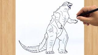 How to Draw Godzilla Character Drawing Easy Step by Step Tutorial