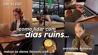 como não DESISTIR da ROTINA em DIAS RUINS | como lido e reduzo consequências negativas 24h VLOG