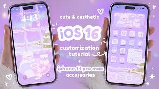 how I make my iphone 14 pro max cute & aesthetic ️ | iOS 16, custom phone theme + accessories ‍️
