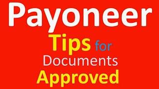 Payoneer Documents Verification Tips & Tricks | Identity | Driving License | Passport | English