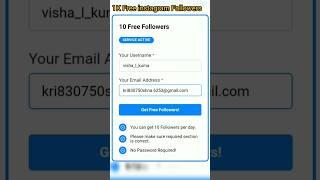 free instagram followers Kaise Badhaye  || free instagram followers 2024  #shorts