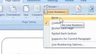 How to remove line numbers from a document in Word