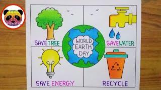 Earth Day Drawing / Earth Day Poster Drawing / World Earth Day Drawing / Environment Day Drawing