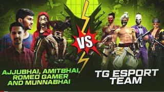 Ajjubhai, Amit Bhai, Romeo and Munna Bhai vs TG Esport Team Full clash Squad Match // #freefirefunny