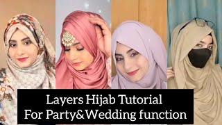 Most Easy Hijab Style Tutorial For Party & Wedding function// layers Hijab style #styleofyourlife